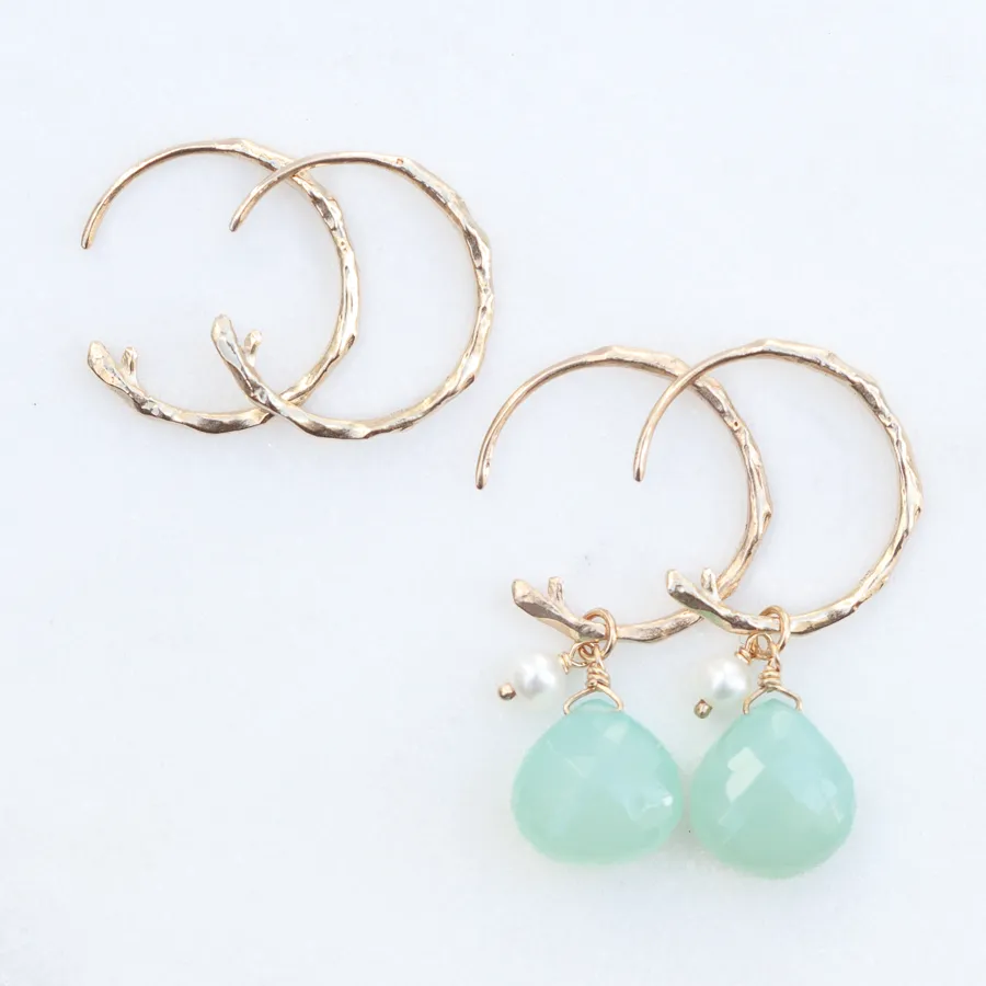 小枝のフープピアス